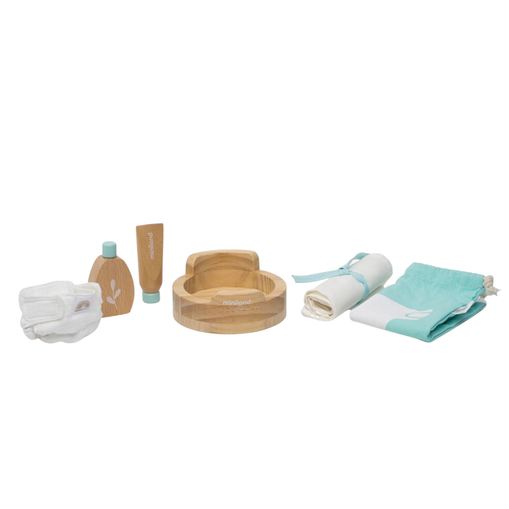 Doll Wooden Care Set by Miniland