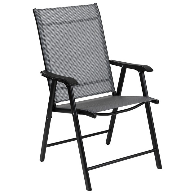 Flash Furniture Black Outdoor Folding Patio Sling Chair 2 Pack