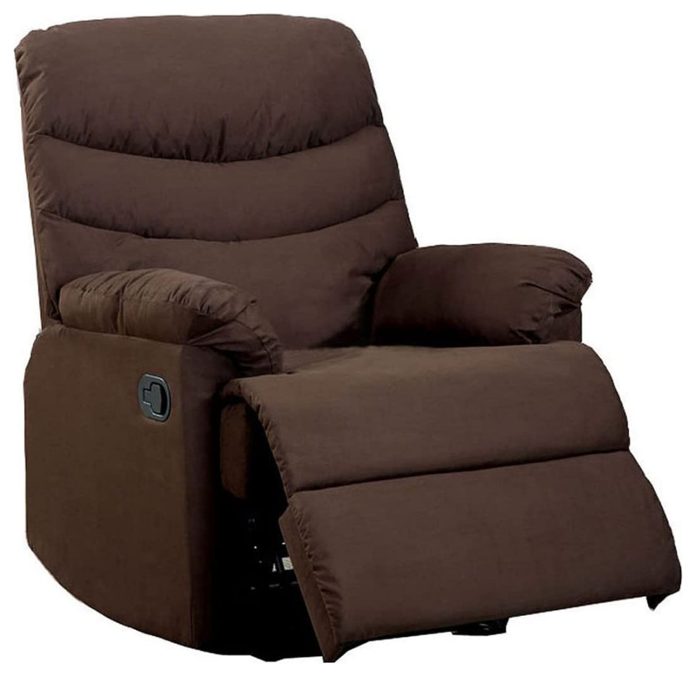 Contemporary Recliner  Padded Seat With Tufted Back  ampPillowed Arms   Transitional   Recliner Chairs   by Decor Love  Houzz