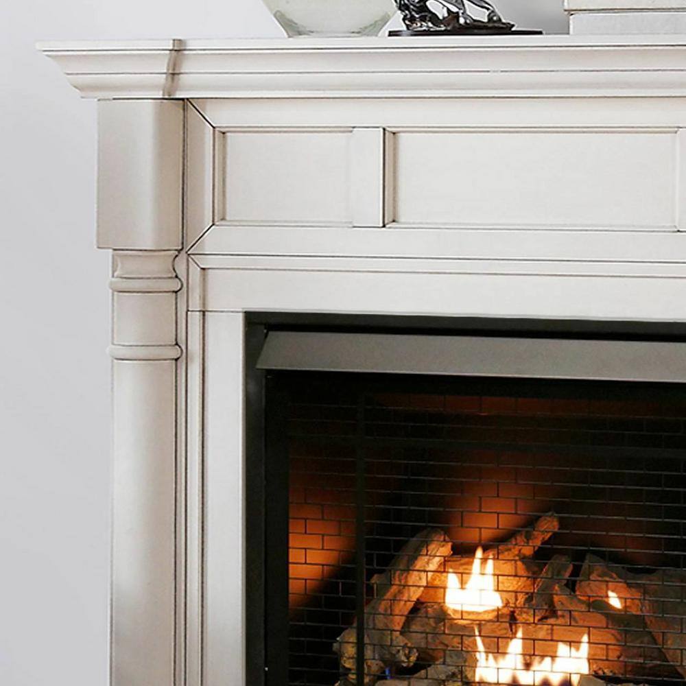 Duluth Forge FDI32R-M-AW Full Size Dual Fuel Ventless Fireplace - 32000 BTU Remote Control Antique White Finish 179200