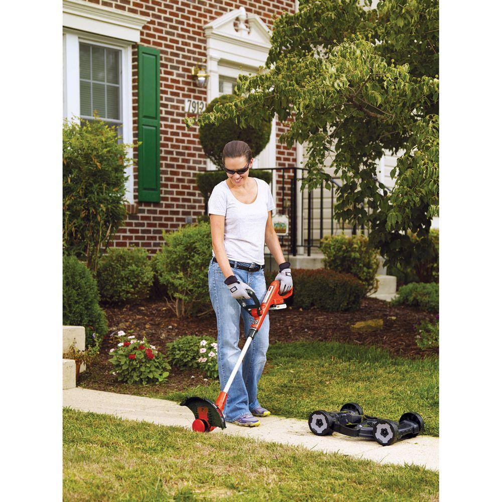 BLACK+DECKER 20V MAX Cordless Battery Powered 3-in-1 String Trimmer Lawn Edger  Lawn Mower Kit with (2) 2Ah Batteries  Charger MTC220