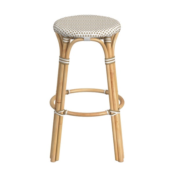 Tobias Rattan Round Bar Stool