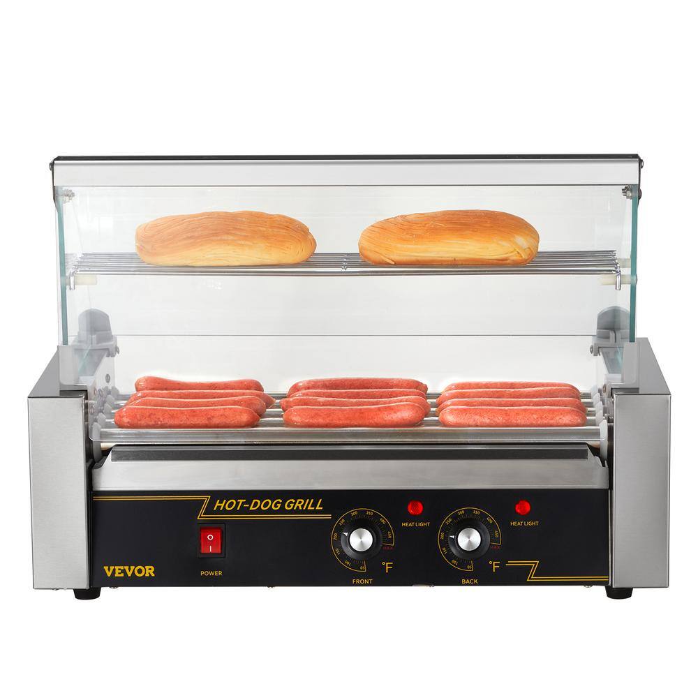 VEVOR Hot Dog Roller 5 Rollers 12 Hot Dogs Capacity Stainless Sausage Grill Cooker Machine ETL Certified GDSKCJG51000WXLEYV1