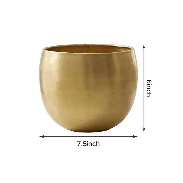 Shiny Polished Metal Planter Home Indoor Outdoor Garden Usage Customized Size Metal Planter Manufacture by India