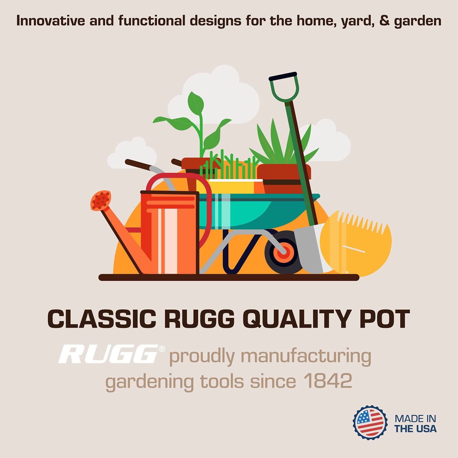 Rugg 12" x 12" x 12" Round Cappuccino Resin Plant Planter