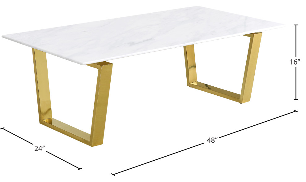 Cameron Gold Coffee Table   Contemporary   Coffee Tables   by HedgeApple  Houzz