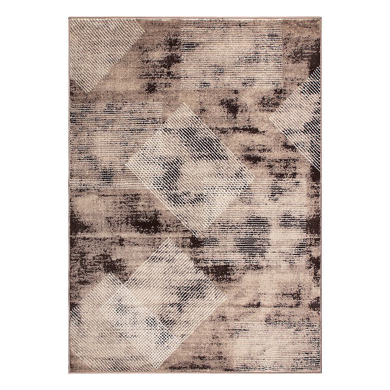 World Rug Gallery Contemporary Distressed Geometric Area Rug