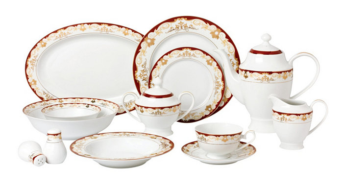 Lorren Home Trends Mabel 57-PC Dinnerware Set Service for 8