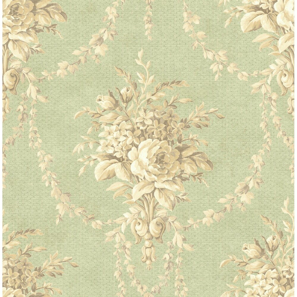 Seabrook Designs Coreen Floral Bouquet Unpasted Wallpaper