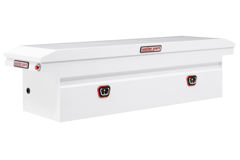 Weather Guard Saddle Truck Tool Box Steel Full Low Profile White