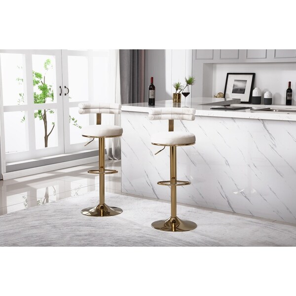 2PCS Bar Stools with Back and Footrest