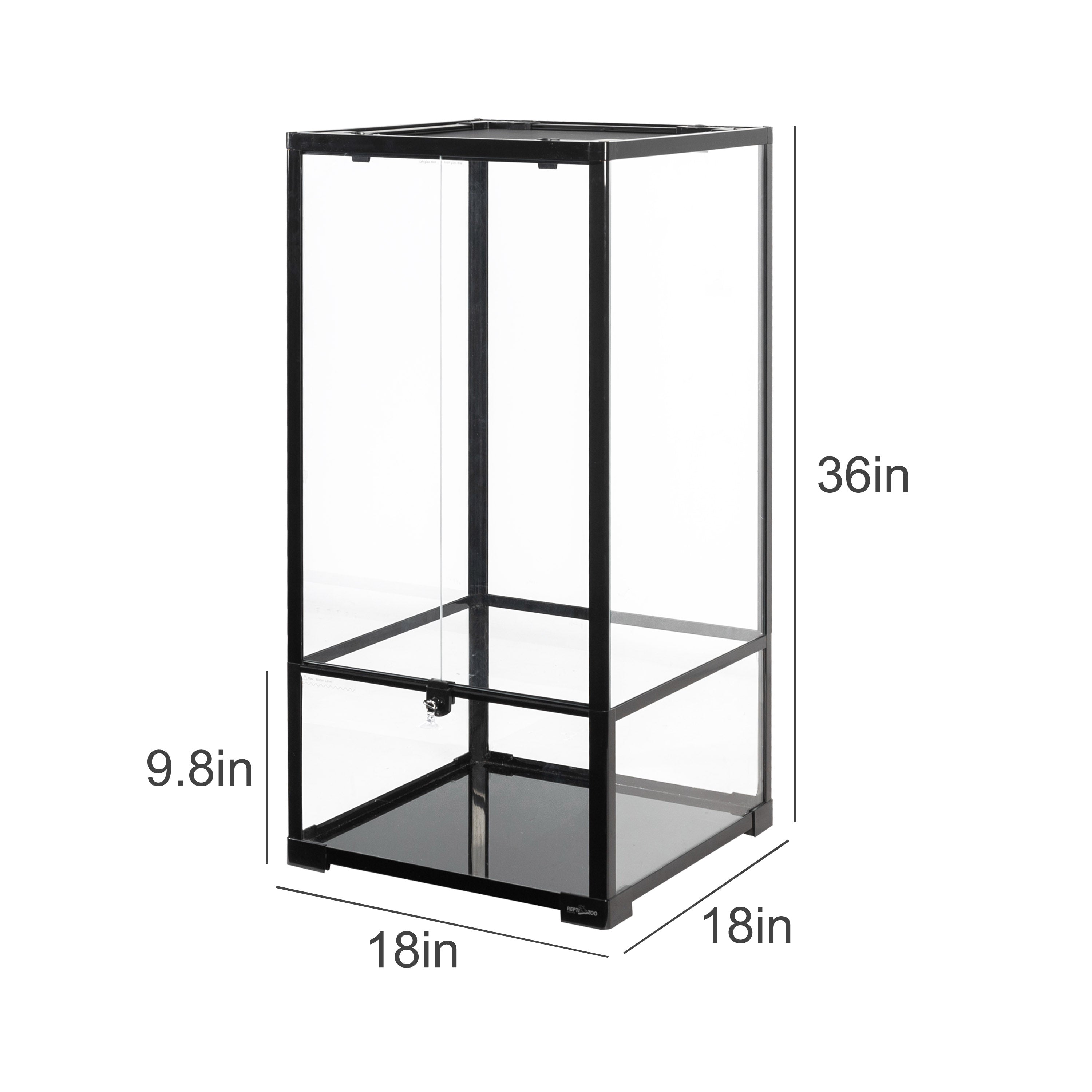 REPTI-ZOO Reptile Knock Down Glass Terrarium with Double Hinge Door 18