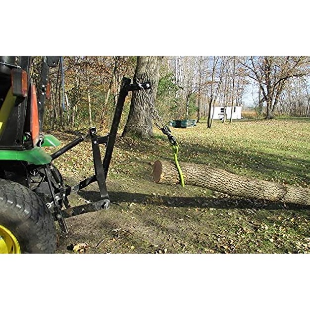 Timber Tuff Tmw 81 Heavy Duty Steel 3 Point Log Skidding Arm For Category 1 Lawn Tractors With 4 Feet Of Chain And Category 1 Mounting Hitch Black