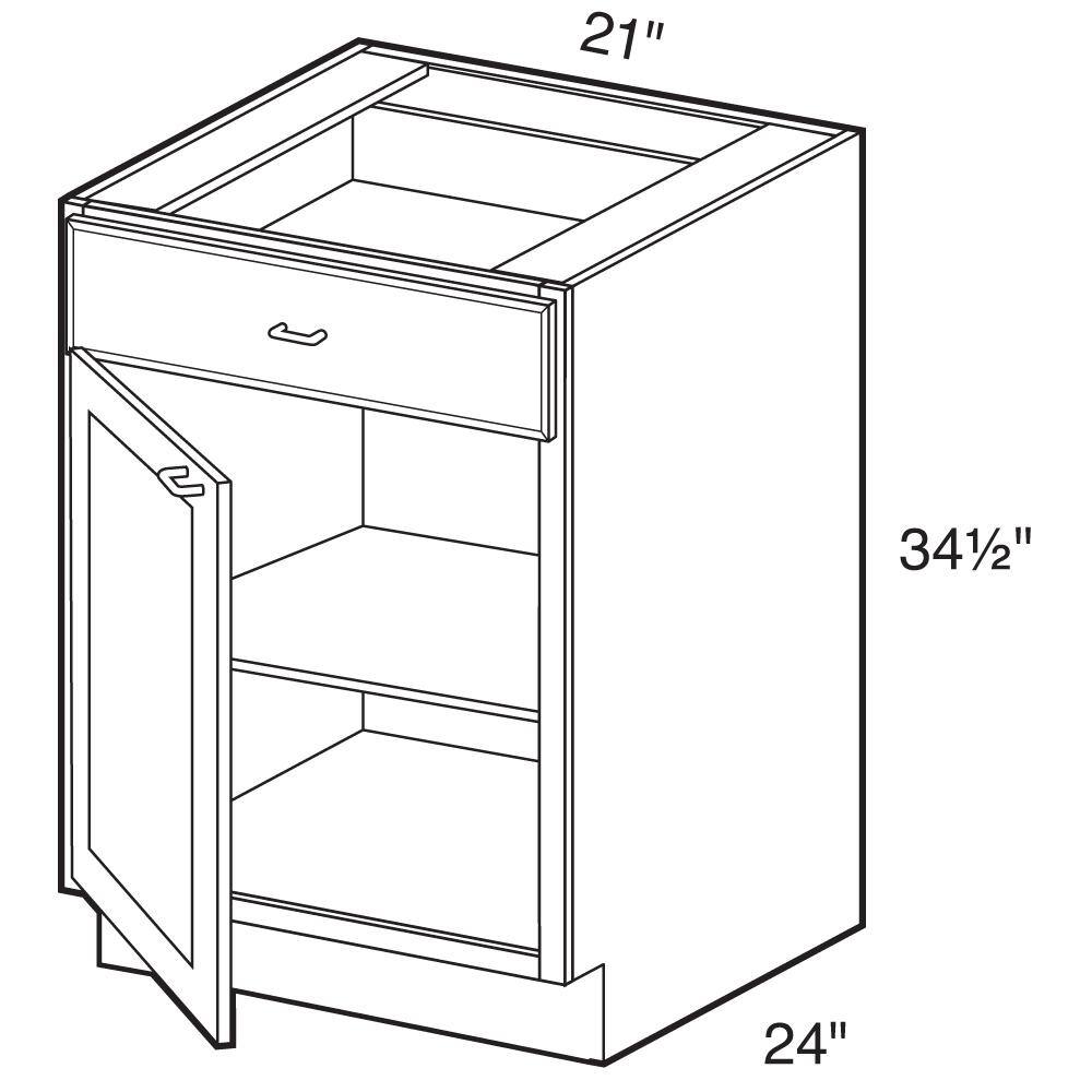 Home Decorators Collection Newport Onyx Gray Painted Plywood Shaker Stock Assembled Base Kitchen Cabinet Left Drawer (21 in. x 34.5 in. x 24 in.) B21L-NDO