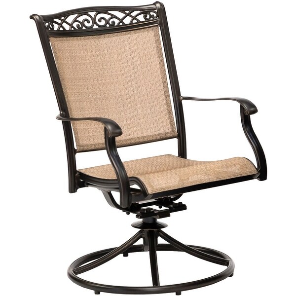 Hanover Fontana 5piece Outdoor Dining Set with Swivel Rockers