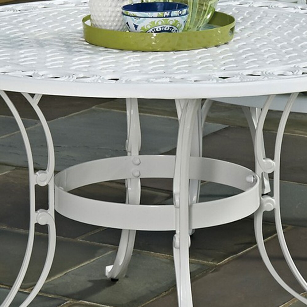 Homestyles Sanibel White Aluminum Outdoor Dining Table   42\