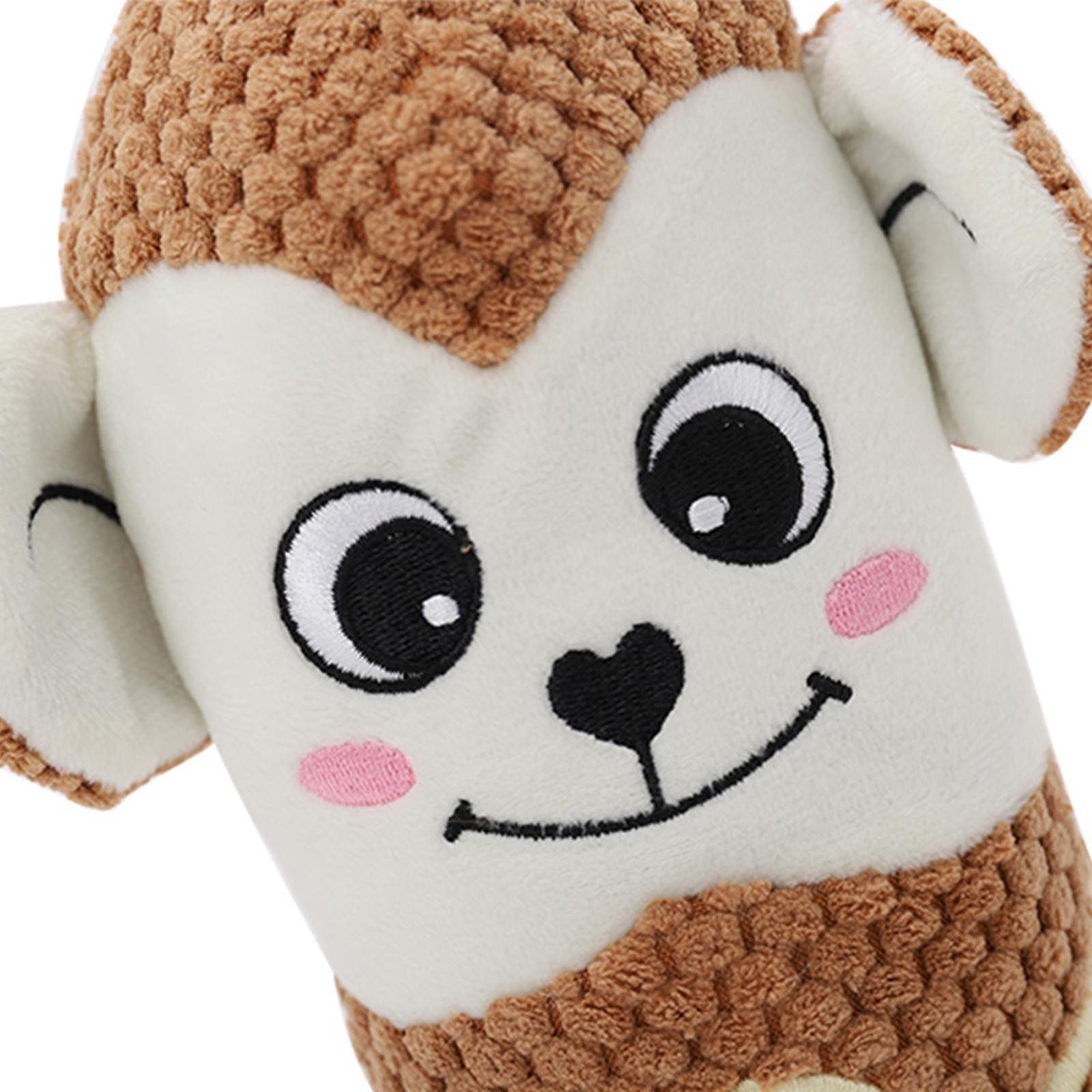 Stuffed Animal Dog Toy Dog Squeaky Toys Plush Toy For Game Training Relaxing Brown