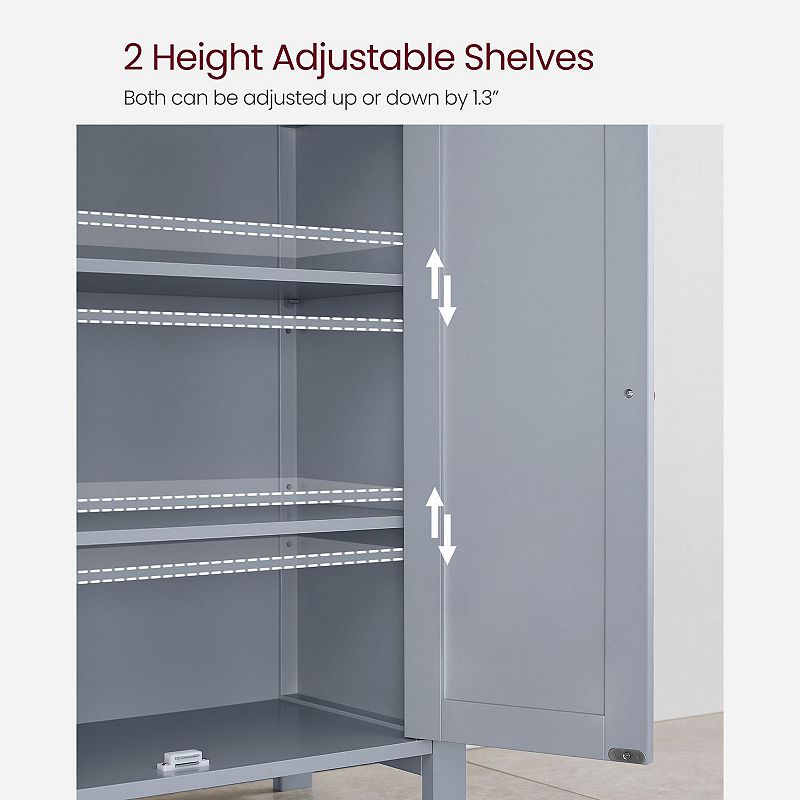 Bathroom Floor Storage Cabinet， Bathroom Storage Unit With 2 Adjustable Shelves