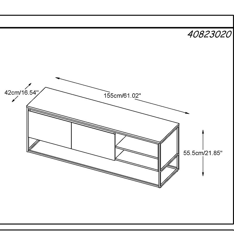 RIVOLI TV Entertainment Unit 1.55M -  Smoked Oak / Black