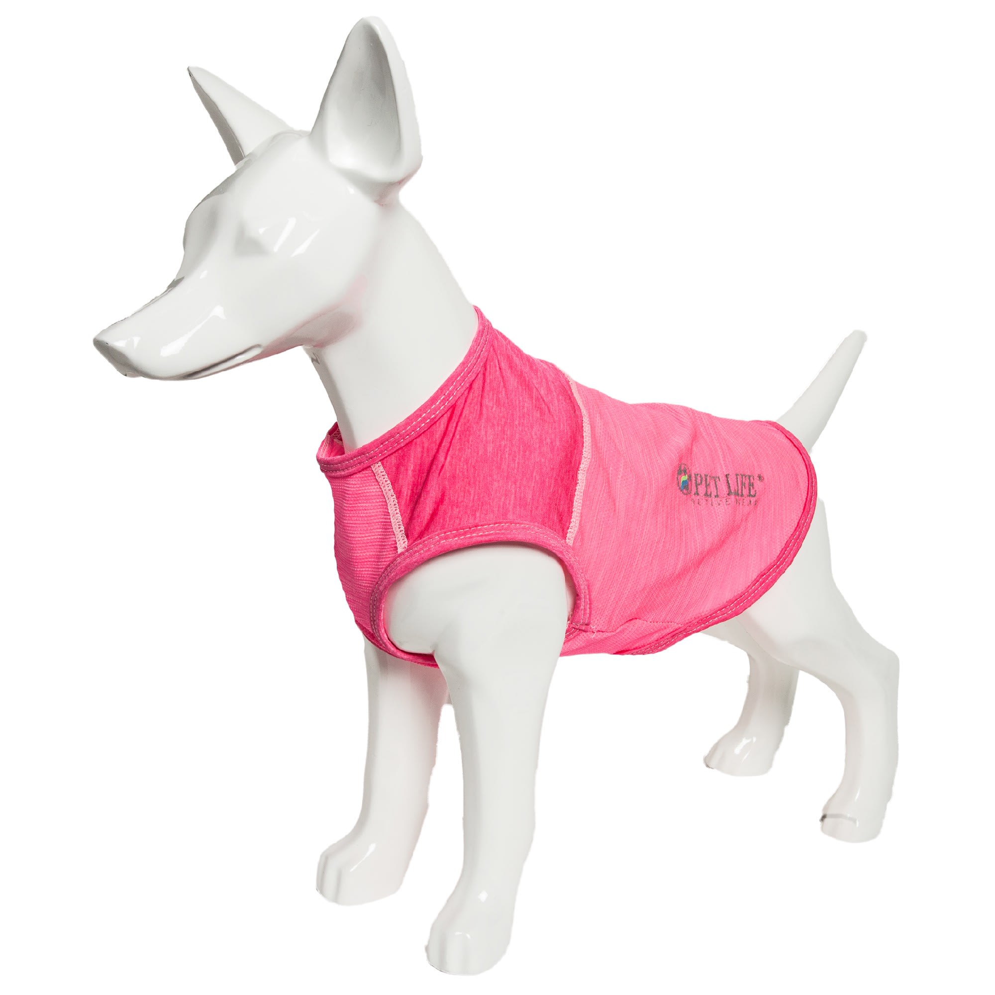 Pet Life Active Aero-Pawlse Heathered Pink Quick-Dry Dog Tank Top T-Shirt， X-Small