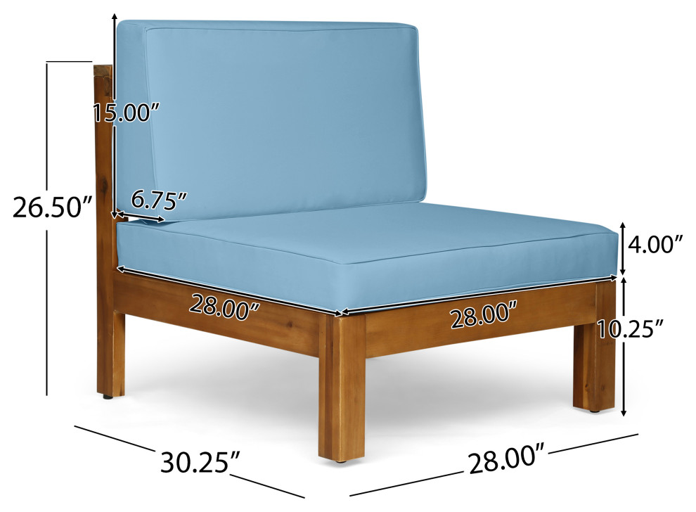 Morgan Outdoor 5 Seater Acacia Wood Sofa Chat Set   Contemporary   Outdoor Lounge Sets   by GDFStudio  Houzz