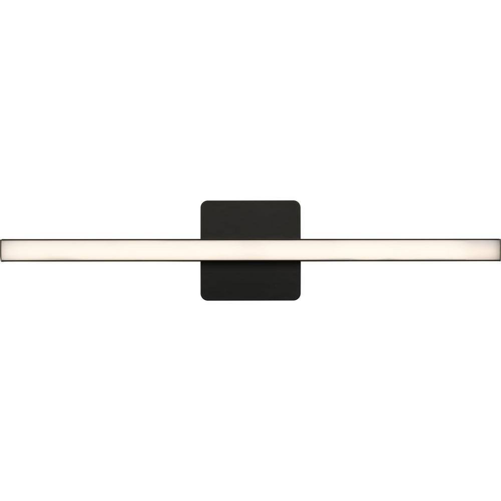 Progress Lighting Phase 4 Collection 24 in. Matte Black Medium Modern Integrated 3CCT Integrated 1-Light LED Linear Vanity Light P300404-31M-CS