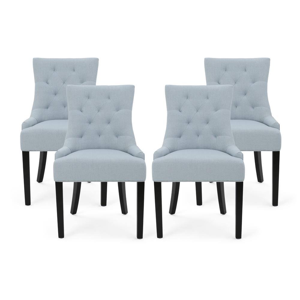 Noble House Hayden Light Sky Upholstered Dining Chairs (Set of 4) 82903