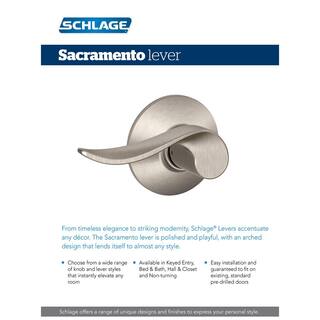 Schlage Sacramento Satin Nickel Keyed Entry Door Handle F51 V SAC 619