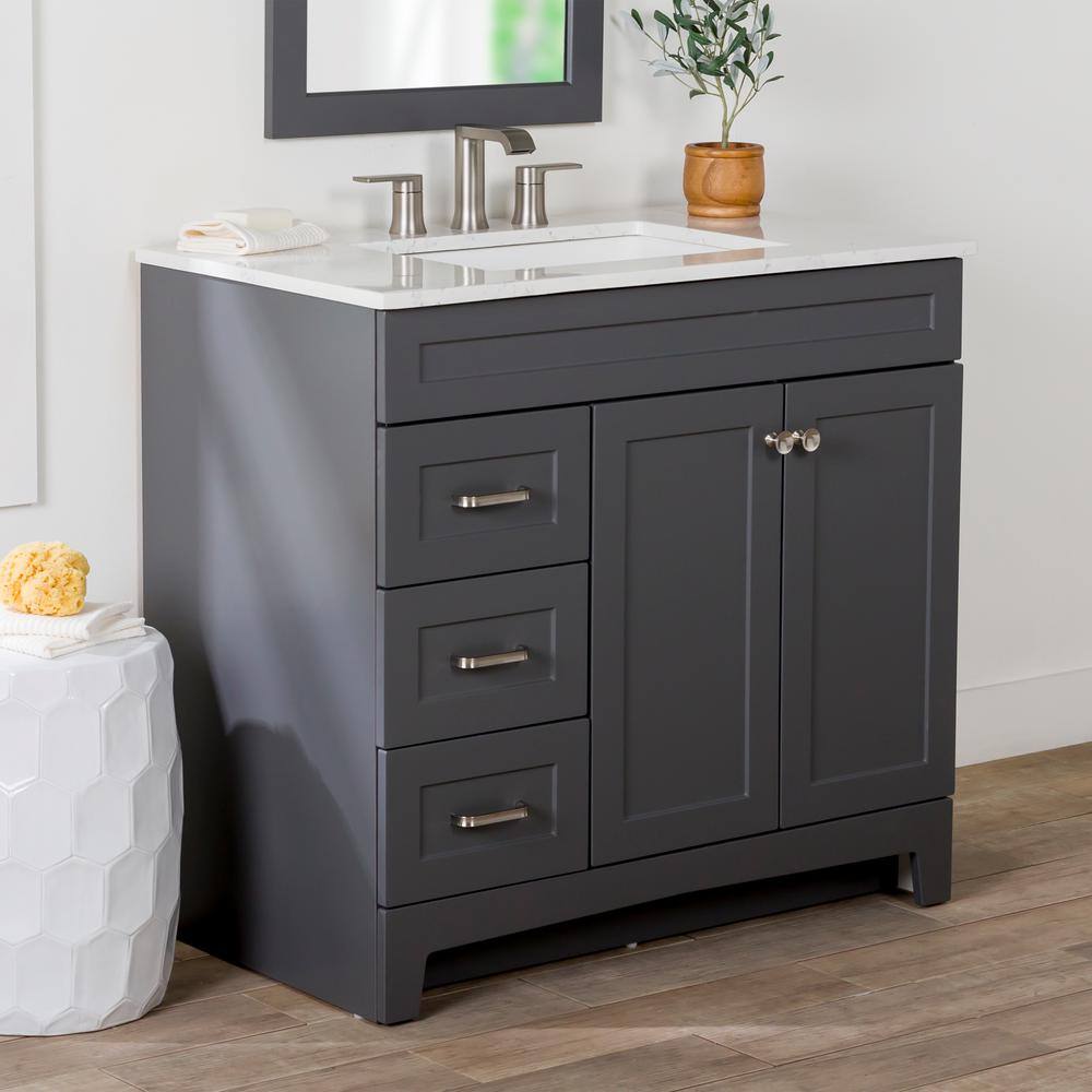 Home Decorators Collection Thornbriar 36 in. W x 21.52 in. D x 34.2 in. H Bath Vanity Cabinet Only in Cement TB3621L-CT