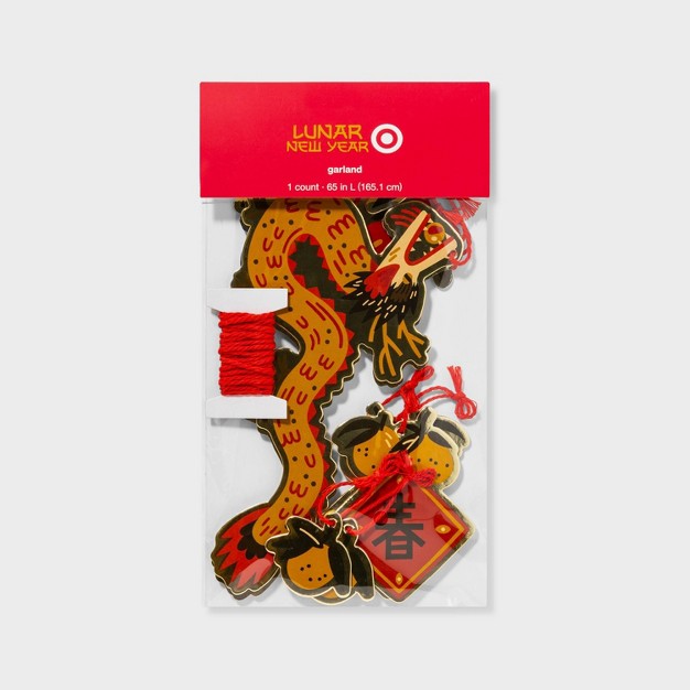 Lunar New Year Yellow Dragons Garland