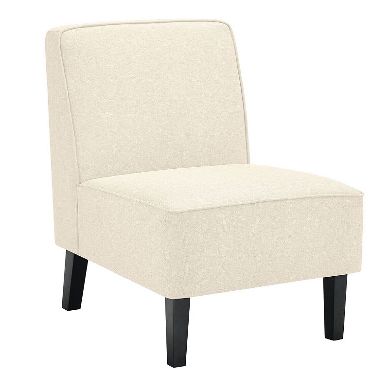 Single Fabric Modern Armless Accent  Sofa Chair with Rubber Wood Legs