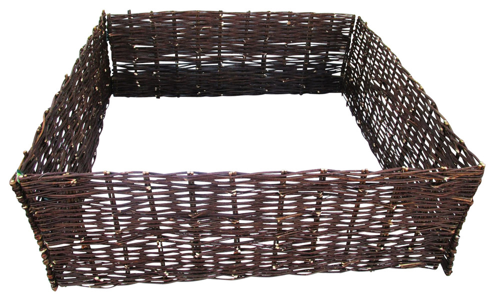 Deep Woven Willow Raised Bed  48 quotW x 48 quotL x 12 quotH   Tropical   Outdoor Pots And Planters   by Master Garden Products  Houzz