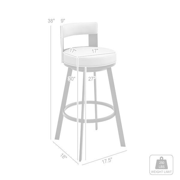 Lynof Modern Swivel Counter/Bar Stool in Faux Leather and Metal