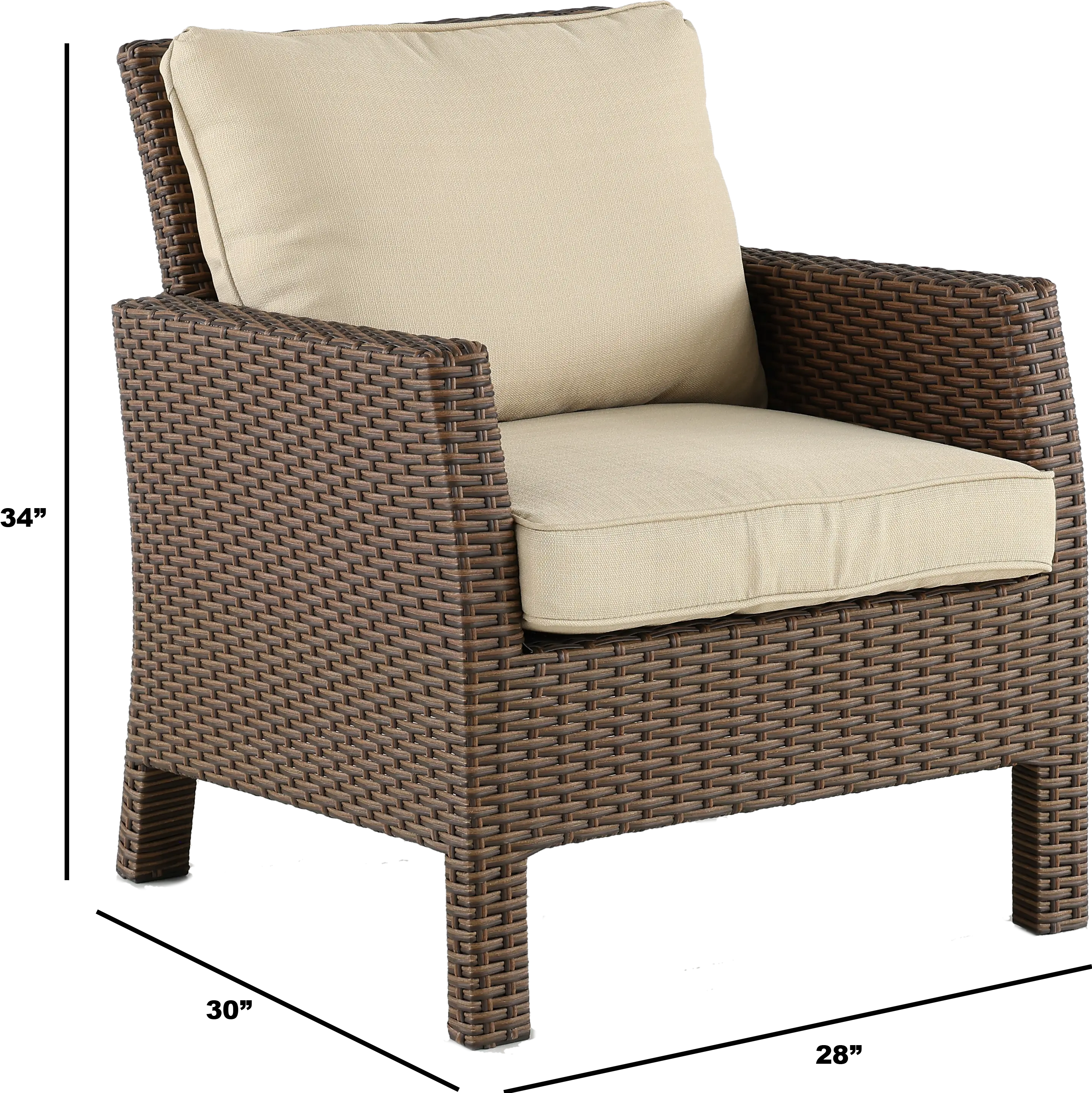 Arcadia Wicker Patio Chair with Linen Cushion