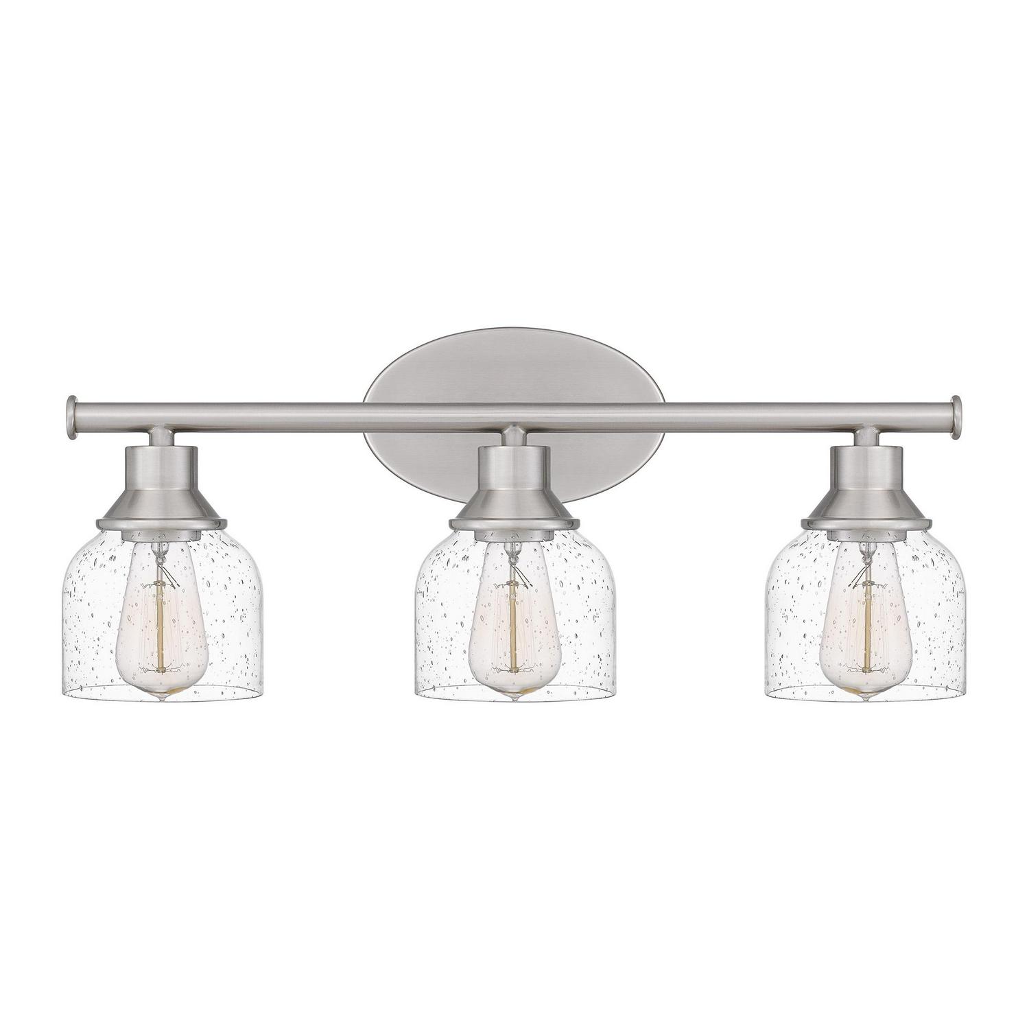 Ashley Harbour Karter 3-Light Brushed Nickel Bath Light