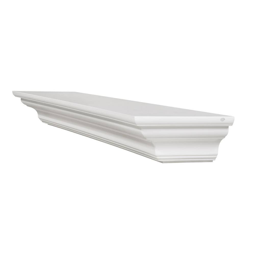 Pearl Mantels 6 ft. Crisp White Finish Cap-Shelf Mantel RPS72618D