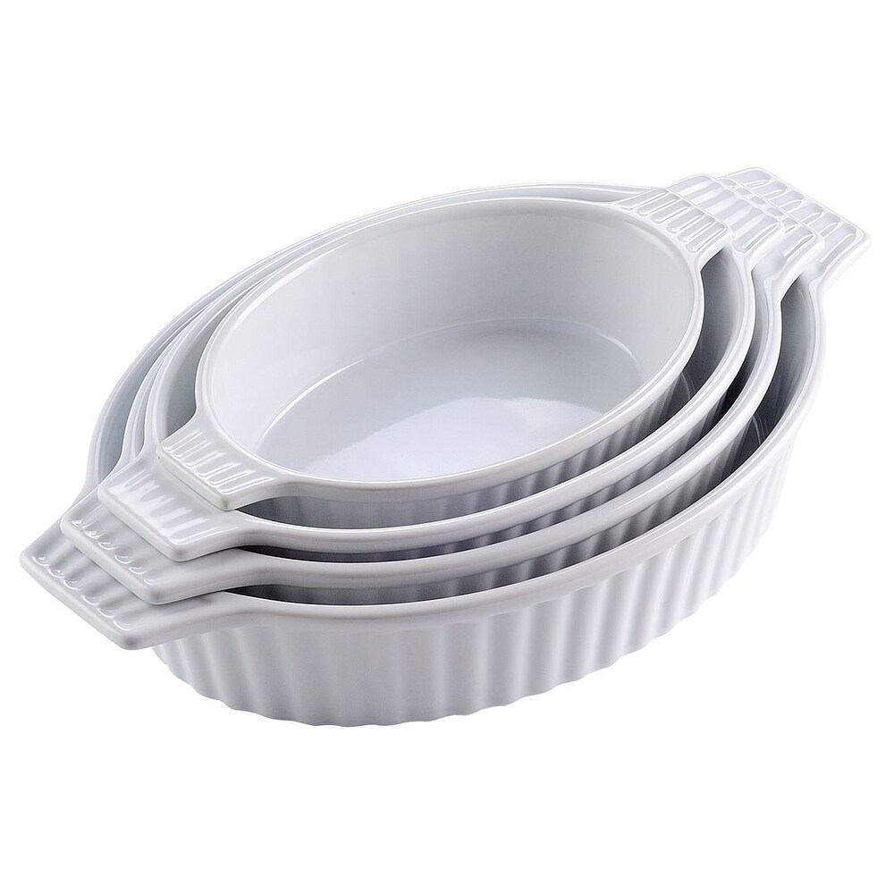 MALACASA  Series Bake.Bake  Ceramic Oval Baking Dish Bakeware Set