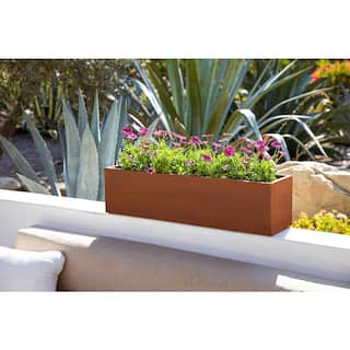 Veradek Trough 36 in. Rust Corten Steel Metal Window Box Planter TRHV36CS