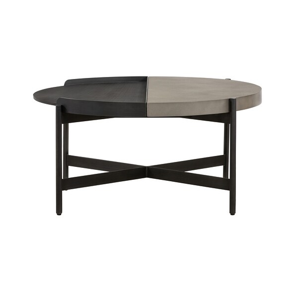 Dua Grey Concrete and Metal Round Coffee Table