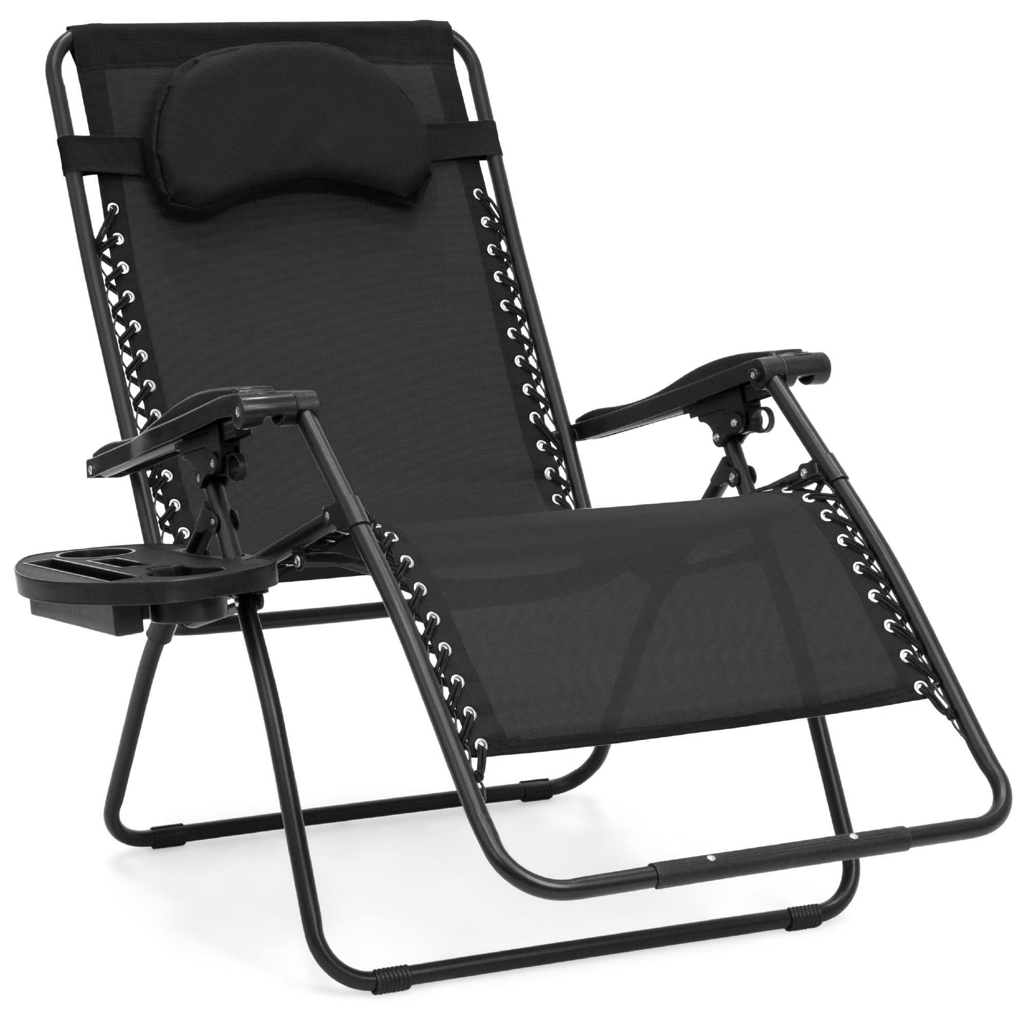 Best Choice Products Oversized Zero Gravity Chair, Folding Outdoor Patio Lounge Recliner w/ Cup Holder - Black