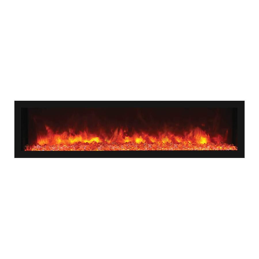 Remii by Amantii Panorama Deep 65-Inch Built-In Electric Fireplace with Black Steel Surround