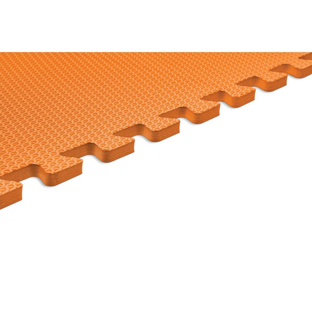 Norsk Orange 24 in. x 24 in. x 0.47 in. Foam Interlocking Floor Mat (6-Pack) 241147