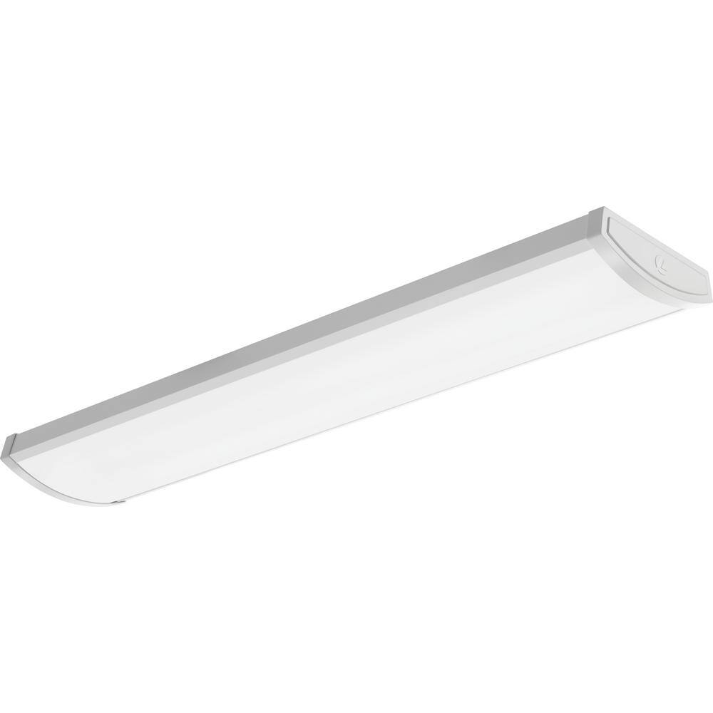 Lithonia Lighting Contractor Select 4 ft. 5000 Lumens Integrated LED Dimmable White Wraparound Light Fixture 4000K FML4W 48 5000LM 840 ZT MVOLT