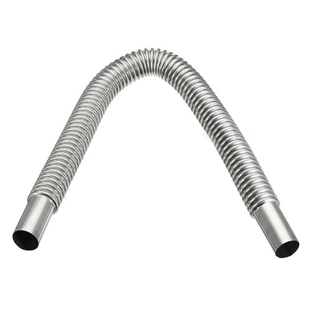 60cm Car Stainless Steel Material Exhaust Pipe Corrugated Round Pipe Parking Silencer Diesel Heater Silver