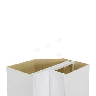 LIFEART CABINETRY Lancaster White Plywood Shaker Stock Assembled Base Lazy Susan Kitchen Cabinet 33 in. W x 34.5 in. H x 24 in. D ALW-BLS33