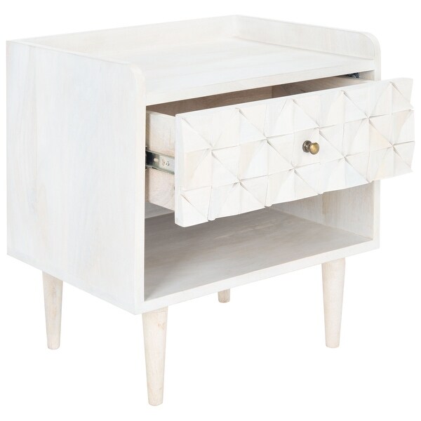 SAFAVIEH Zinnia 1-Drawer 1-Shelf Accent Table Nightstand - - 19484516