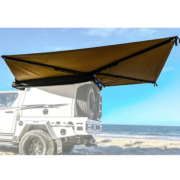 Waterproof Oxford Cloth 4wd 270 Degree Awning Free Standing Fan Car Side Awning Tent For Camping