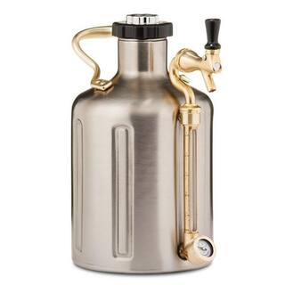 GrowlerWerks uKeg 128 oz. Stainless Steel Carbonated Growler GWA1002-ST-NB-00