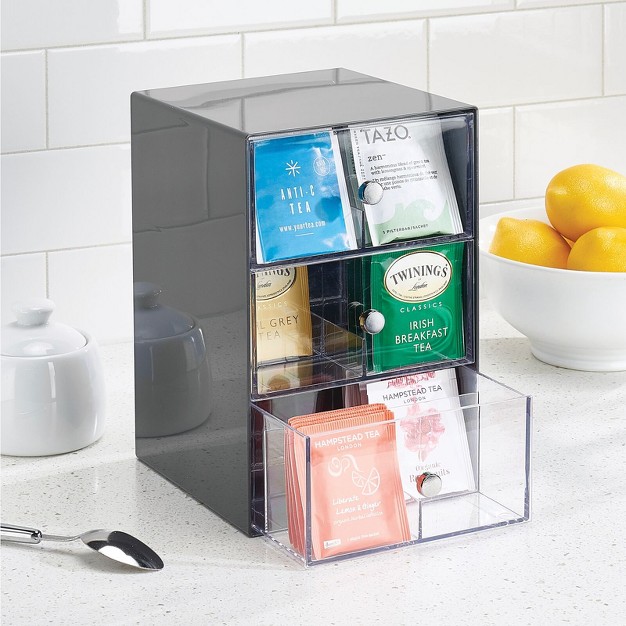 Mdesign Wide Plastic Tea Organizer Tower For Kitchen Pantry