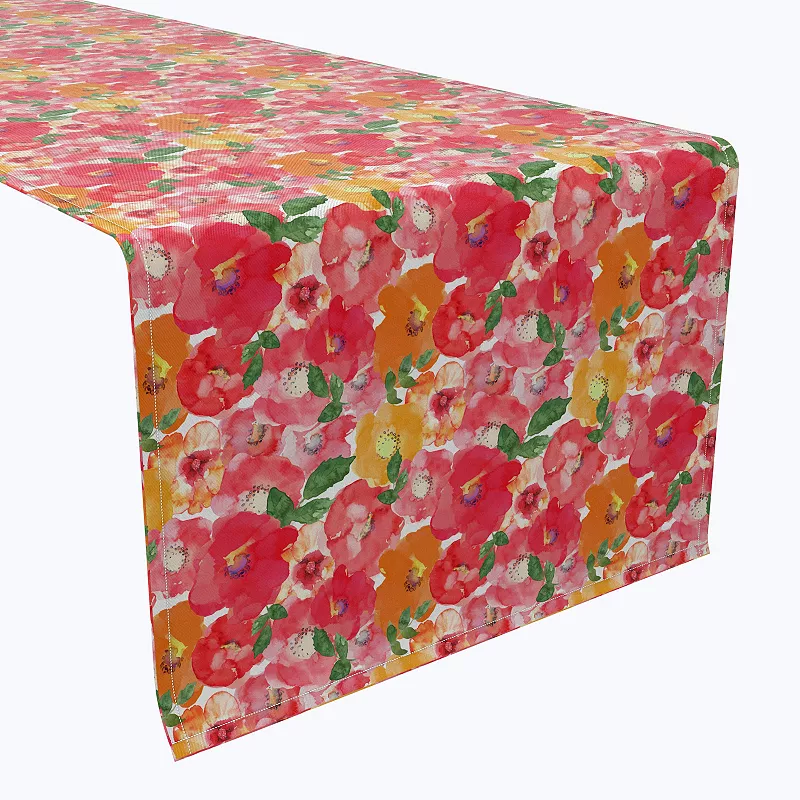 Table Runner， 100% Cotton， 16x108， Floral 206